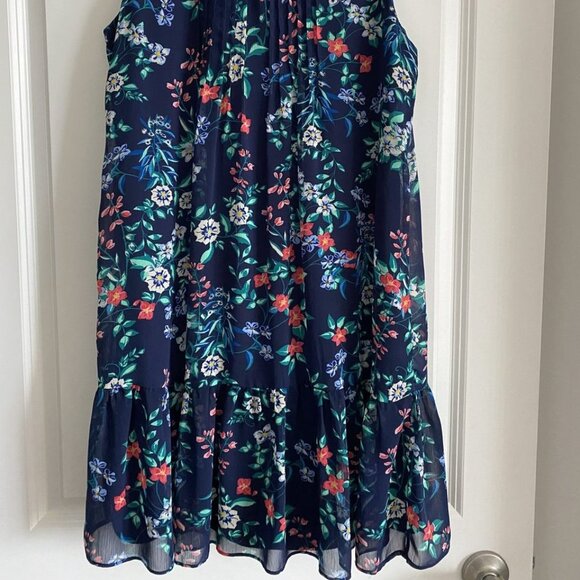 ROSE & OLIVE SUMMER LIGHTWEIGHT BLUE FLORAL A-STYLE SWING DRESS SIZE M - Picture 7 of 10
